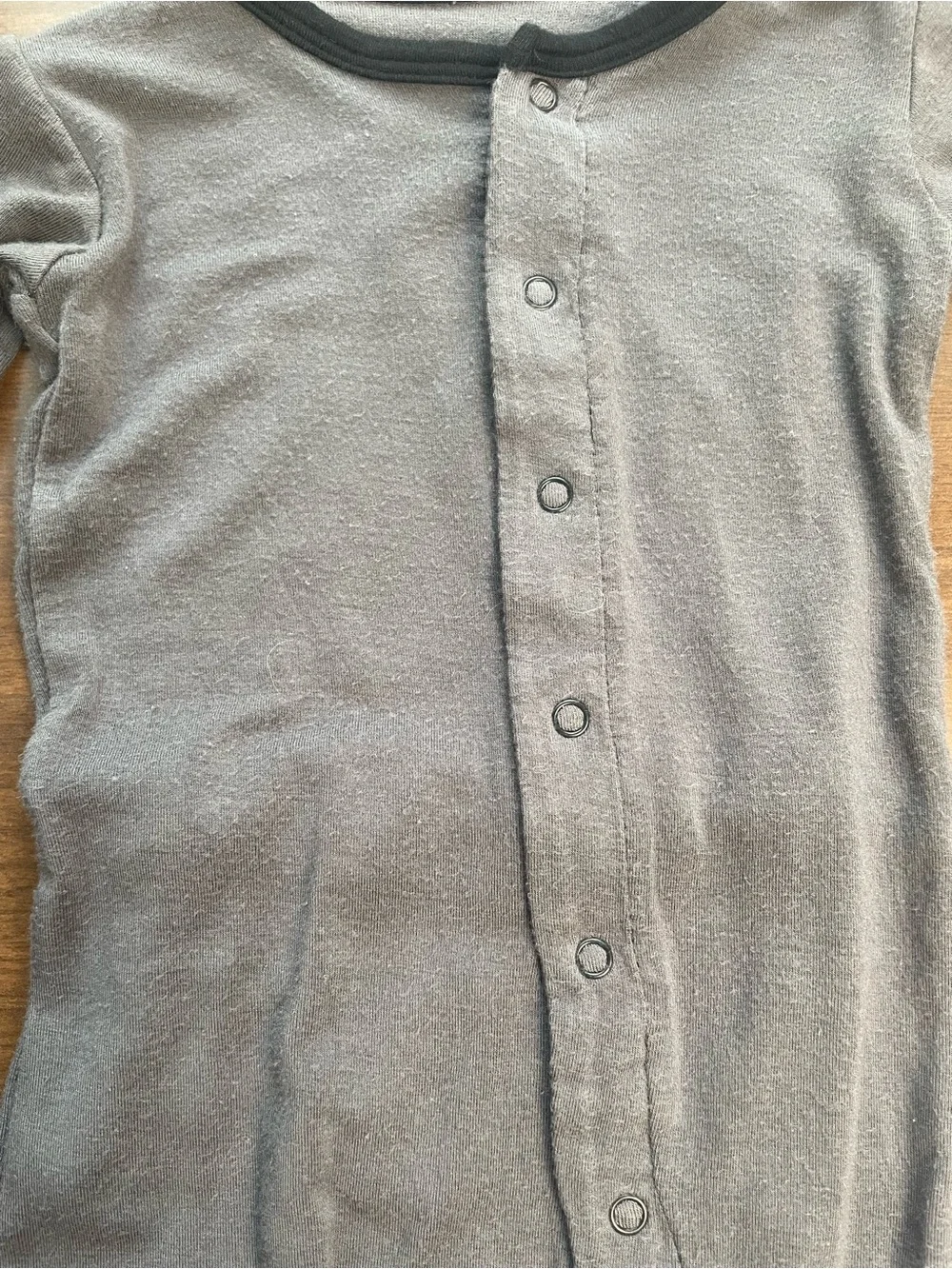 Kickee Pants Gray Snap-Front Footie with Black Bird